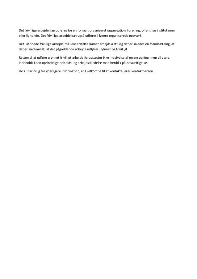 frivilligt arbejde regler frivilligt arbejde regler